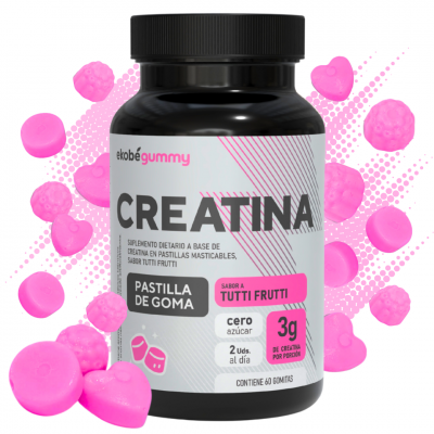 CREATINA EN GOMITAS TUTTI FRUTTI 60U. --imagen
