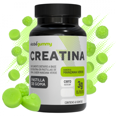CREATINA EN GOMITAS MANZANA VERDE 60U. --imagen