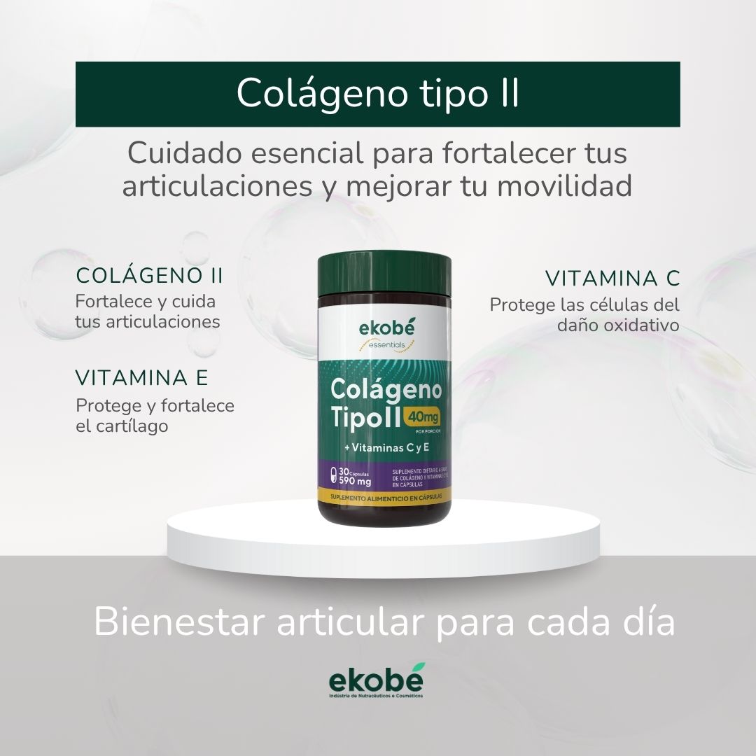 Colágeno Tipo II No Desnaturalizado + Vitamina C y E | Fórmula Avanzada Articular
