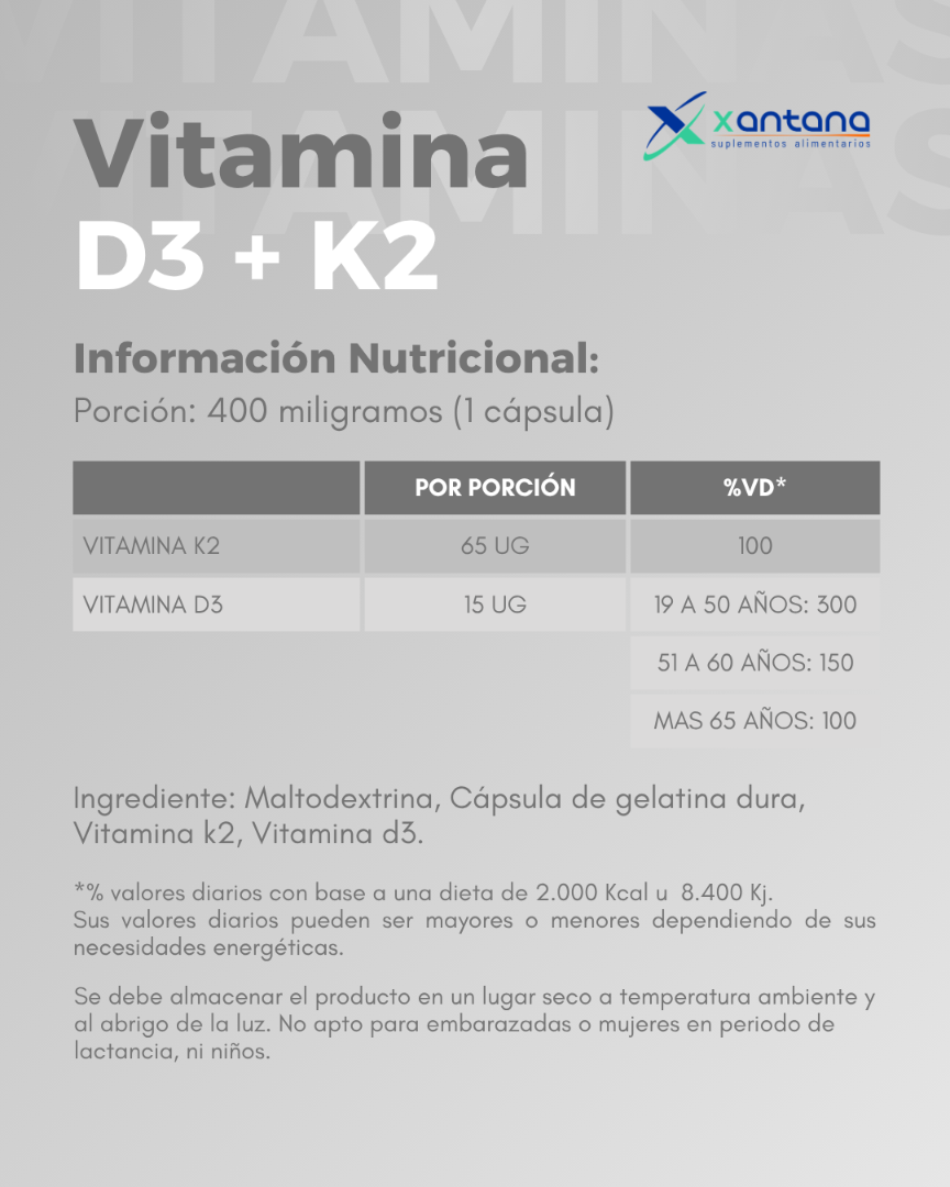VITAMINA D3 + K2  x2U. 