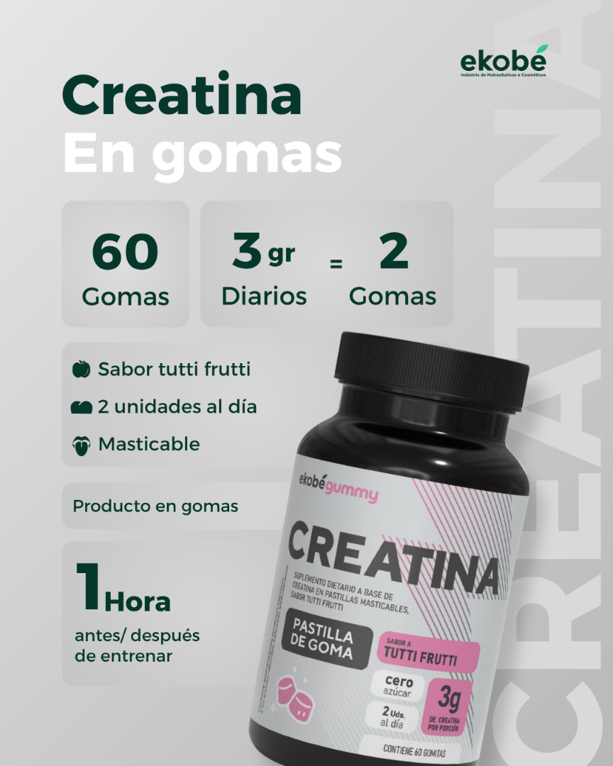 CREATINA EN GOMITAS TUTTI FRUTTI 60U. 