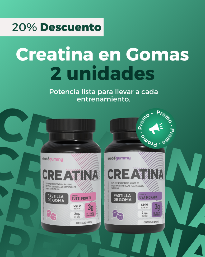 CREATINA EN GOMITAS UVA Y TUTTI FRUTTI x2U.
