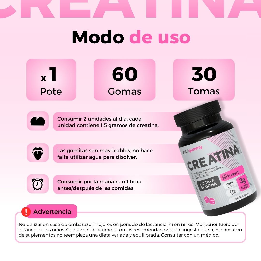 CREATINA EN GOMITAS TUTTI FRUTTI 60U. 