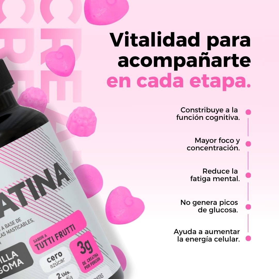 CREATINA EN GOMITAS TUTTI FRUTTI 60U. 