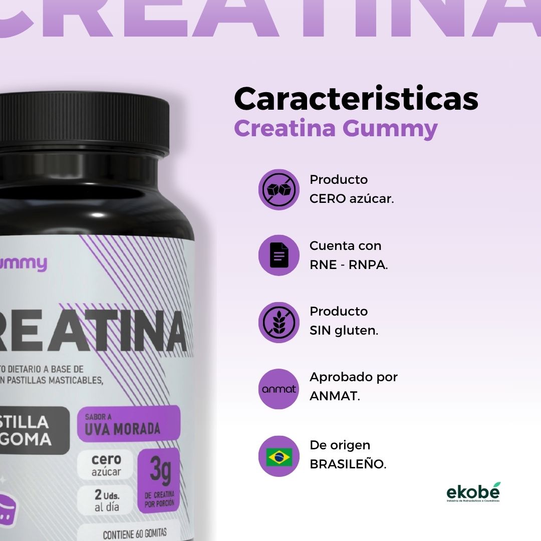 CREATINA EN GOMITAS UVA MORADA 60U. 