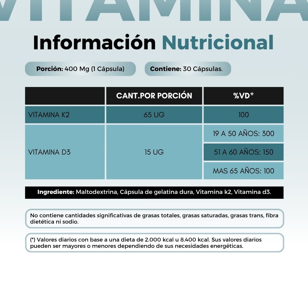 VITAMINA D3 + K2  x2U. 